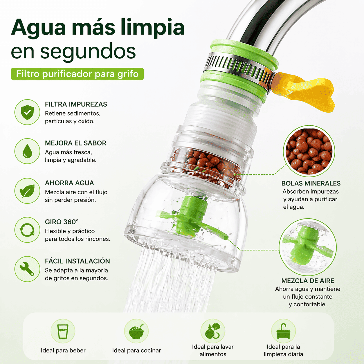 PURIFICADOR DE AGUA CON FILTRO 2X1