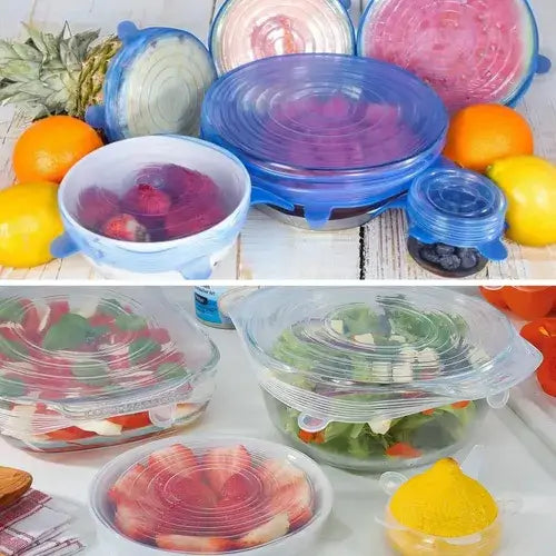 Seis Tapas Elásticas Silicona Reutilizable x2 (Pack 12 Unidades)