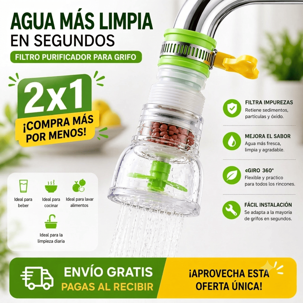 PURIFICADOR DE AGUA CON FILTRO 2X1