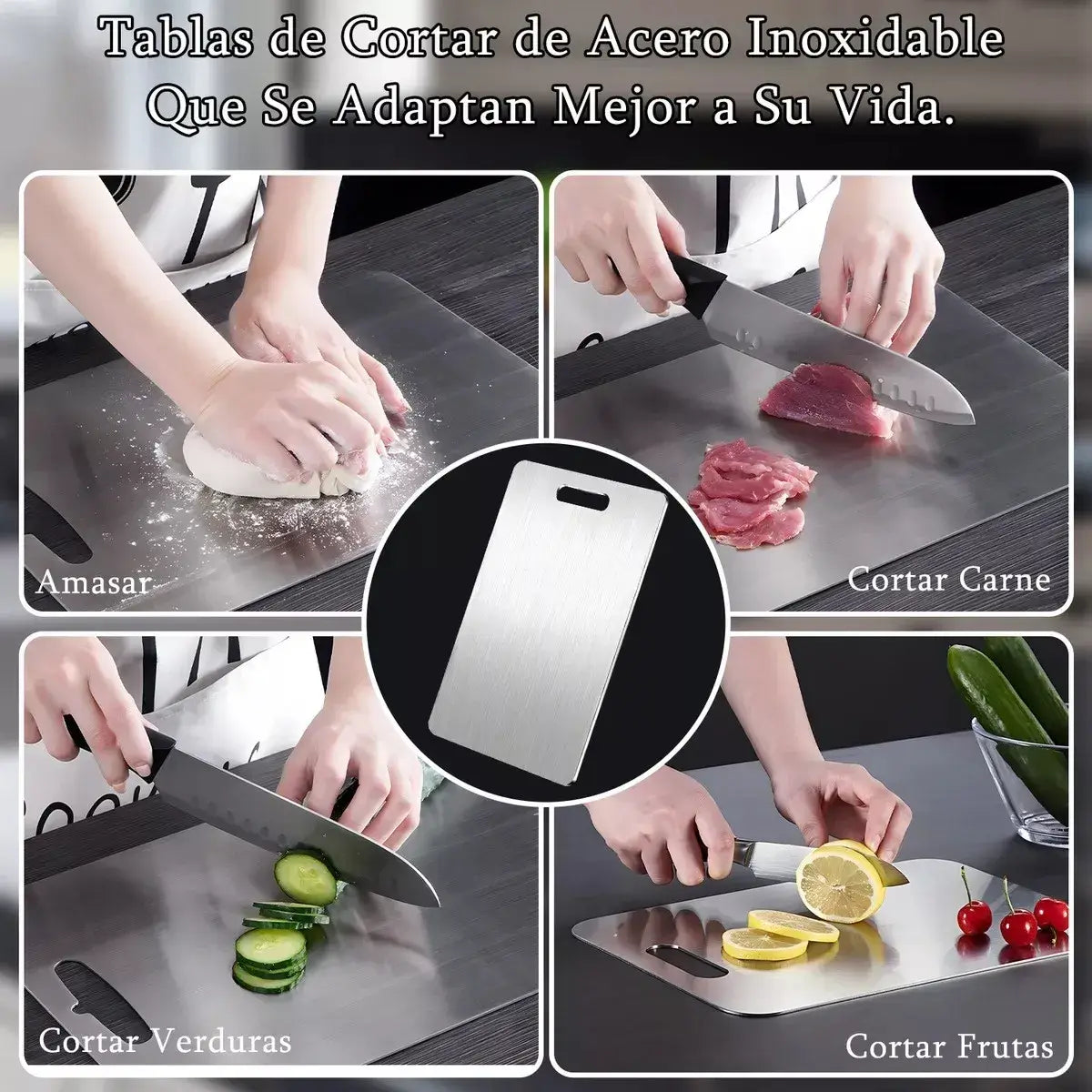 Tabla de Cocina de Acero Inoxidable 34X24CM