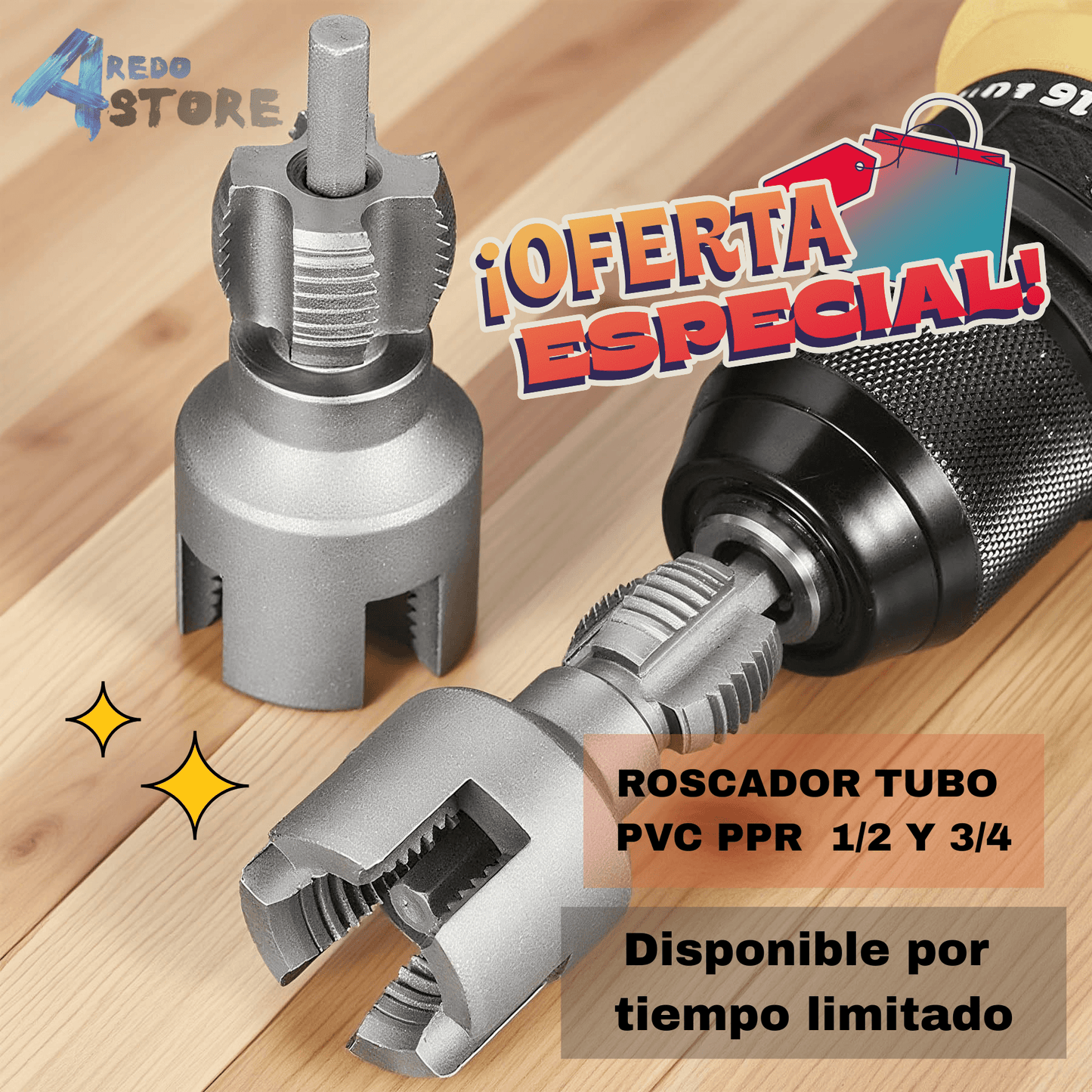 KIT ROSCADOR TUBO PVC PPR  1/2 Y 3/4