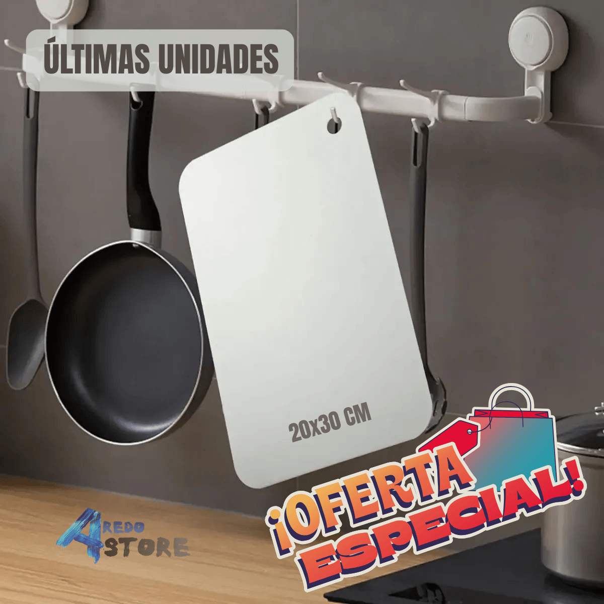 Tabla de Cortar Acero Inoxidable 20x30cm