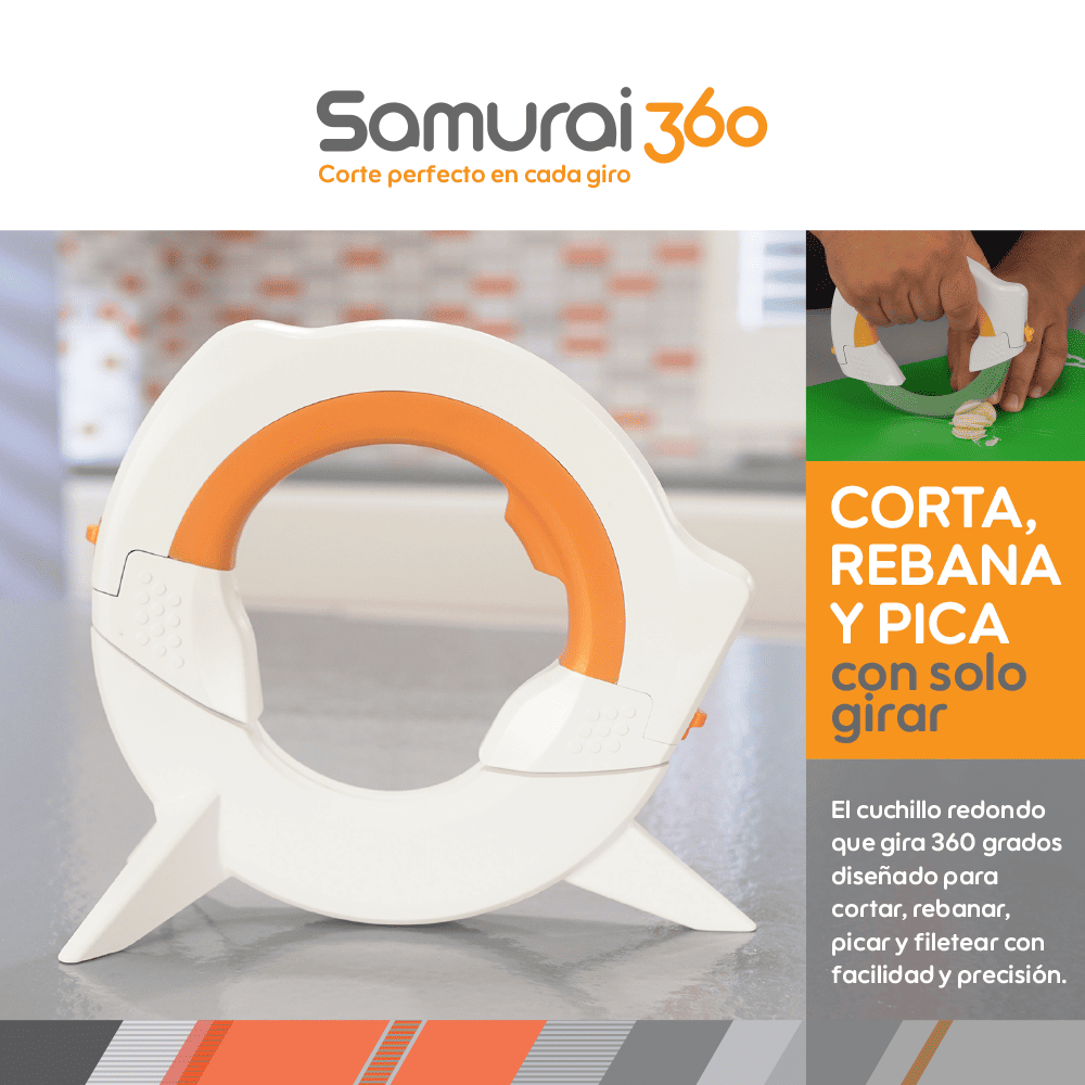 Samurai360 - Cuchillo Circular Giratorio