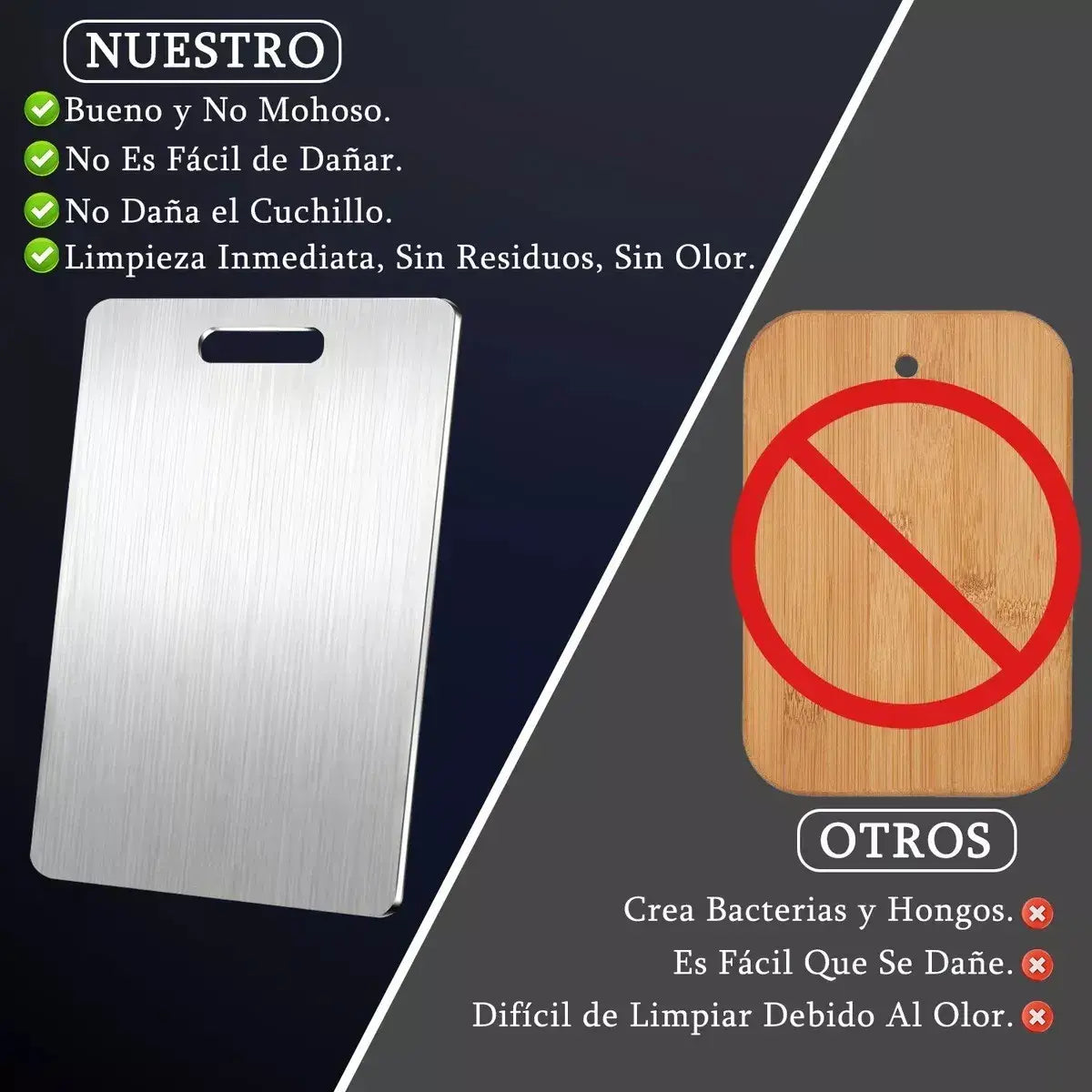 Tabla de Cocina de Acero Inoxidable 34X24CM