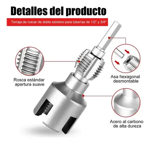 KIT ROSCADOR TUBO PVC PPR  1/2 Y 3/4