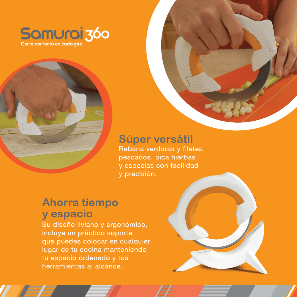 Samurai360 - Cuchillo Circular Giratorio